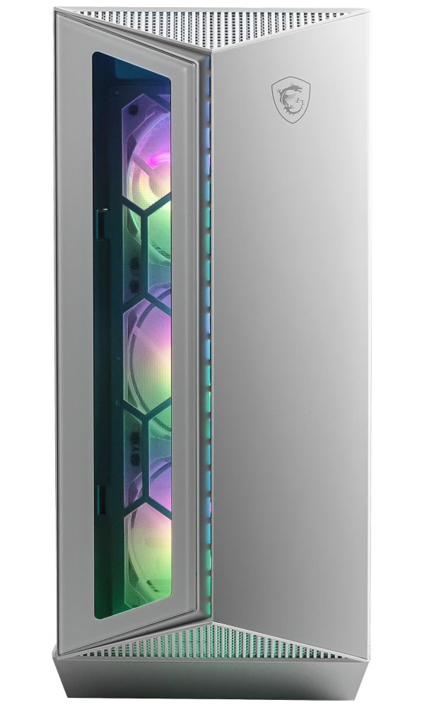 MSI skříň MPG GUNGNIR 110R WHITE/ bez zdroje/ levé temperované sklo/ 4x 120 mm ARGB fan/ 1x USB-C/ 2x USB 3.0/ bílá