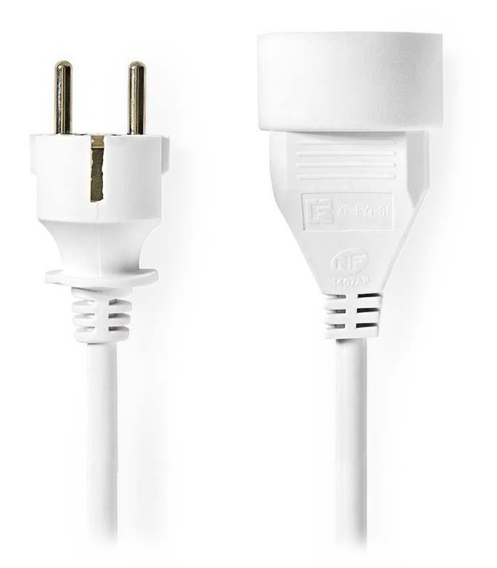 NEDIS napájecí prodlužovací zásuvka/ úhlová/ 1x zásuvka/ bílá/ 3m