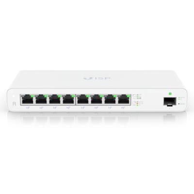 Ubiquiti UISP Router - 8x GbE, 1x SFP, fanless, 8x PoE Out 27V (PoE budget 110W)