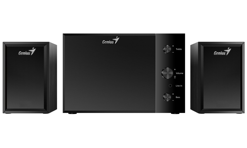 GENIUS repro SW-2.1 350/ 2.1/ 15W/ dřevěné/ barva černá