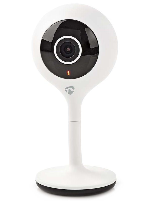 NEDIS IP Kamera/ Wi-Fi/ vnitřní/ 1080p/ micro USB/ MicroSD/ Cloud/ noční vidění/ Android/ iOS/ adaptér/ bílá