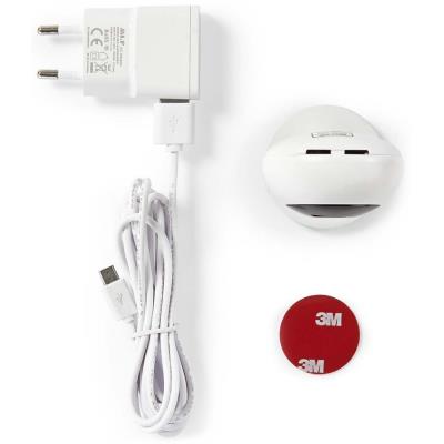NEDIS IP Kamera/ Wi-Fi/ vnitřní/ 1080p/ micro USB/ MicroSD/ Cloud/ noční vidění/ Android/ iOS/ adaptér/ bílá