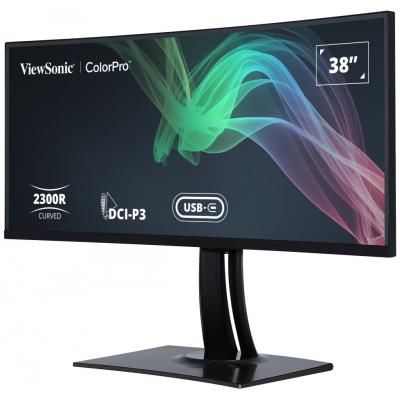 ViewSonic VP3881A / 38" prohnutý/ IPS/ 21:9/ 3840x1600/ 5ms/ 300cd/m2/ DP/ 2xHDMI/ 2xUSB-A/ USB-B / USB-C/ RJ45/ Repro