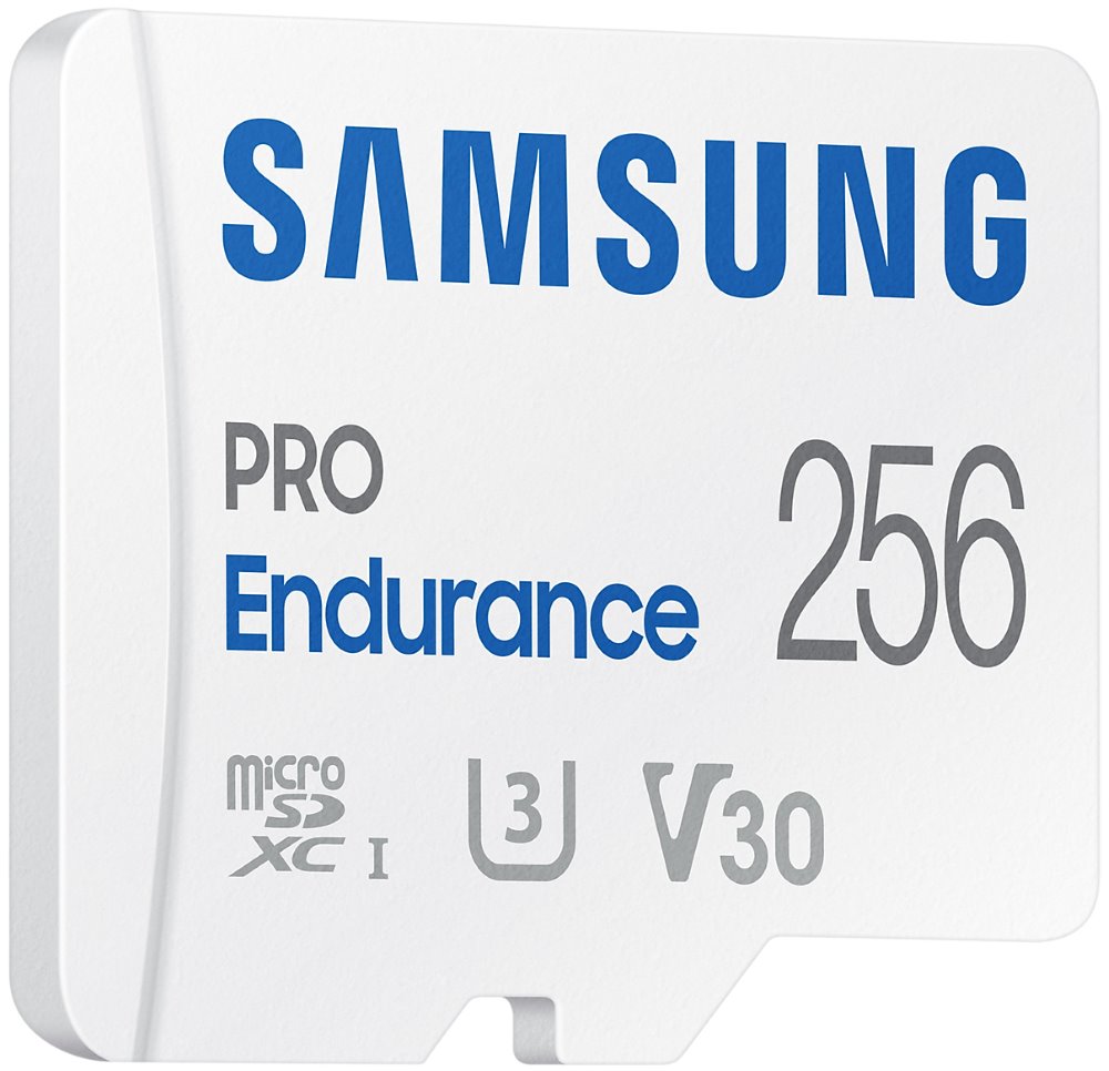 SAMSUNG PRO Endurance MicroSDXC 256GB + SD Adaptér / CL 10 UHS-I U3 / V30