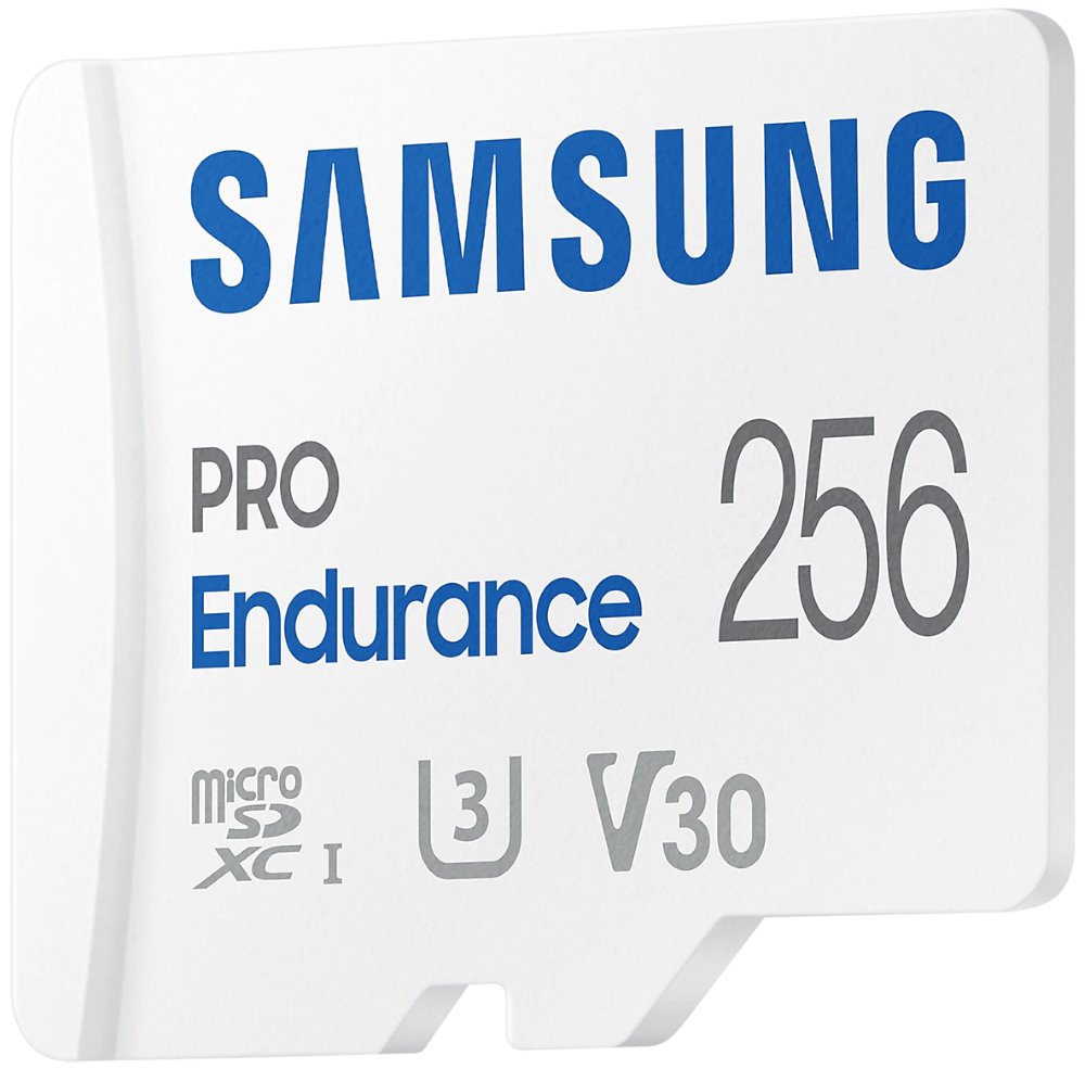 SAMSUNG PRO Endurance MicroSDXC 256GB + SD Adaptér / CL 10 UHS-I U3 / V30
