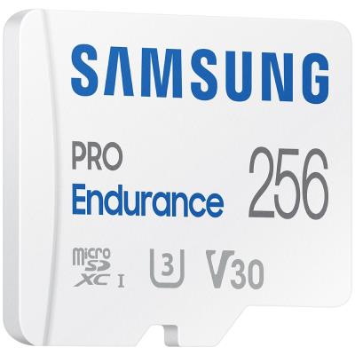 SAMSUNG PRO Endurance MicroSDXC 256GB + SD Adaptér / CL 10 UHS-I U3 / V30