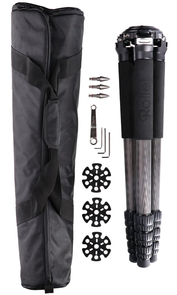 Rollei Stativ Rock Solid Tripod Alpha XL Mark III/ Zátěž 40kg/ Vytažený 193 cm/ Karbon