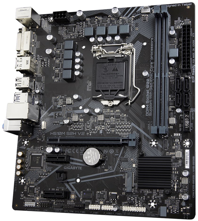 GIGABYTE H510M S2H V2 / Intel H510 / LGA1200 / 2x DDR4 / M.2 / HDMI / DVI-D / DP /  mATX