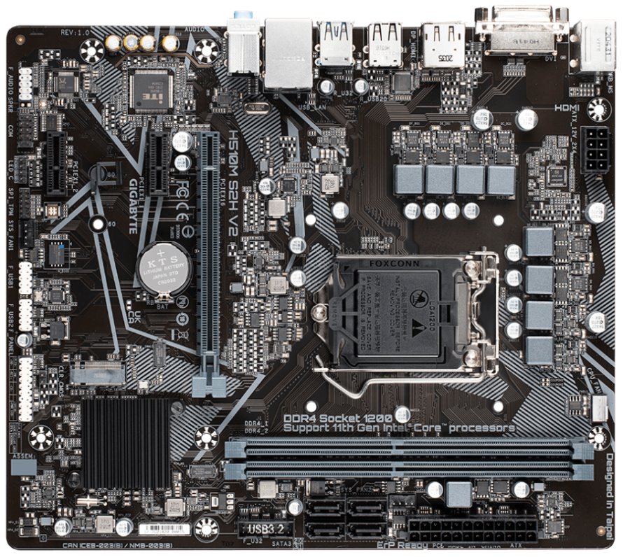 GIGABYTE H510M S2H V2 / Intel H510 / LGA1200 / 2x DDR4 / M.2 / HDMI / DVI-D / DP /  mATX