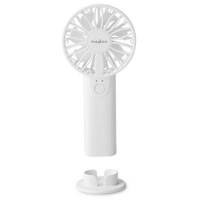 NEDIS ruční ventilátor/ průměr 6 cm/ výkon 0,9 W/ 2 rychlosti/ plast/ bílý