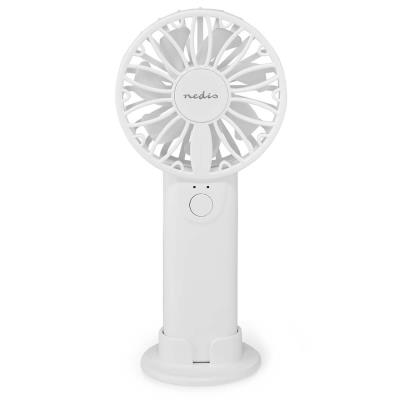 NEDIS ruční ventilátor/ průměr 6 cm/ výkon 0,9 W/ 2 rychlosti/ plast/ bílý