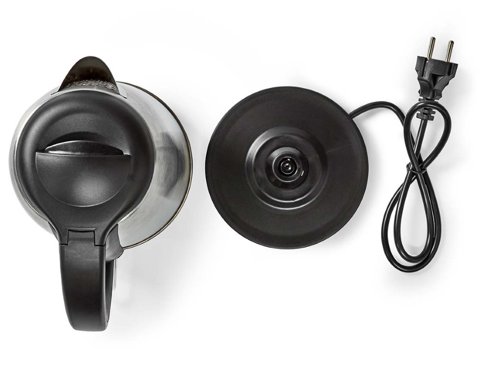 NEDIS rychlovarná konvice KAWK340EAL/ objem 1,7 l/ otáčení o 360°/ nerezová ocel/ spotřeba 2200 W/ černá / hliník