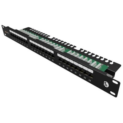Solarix Patch panel 24x RJ-45 Cat5e UTP s vyvazovací lištou 1U SX24L-5E-UTP-BK-N