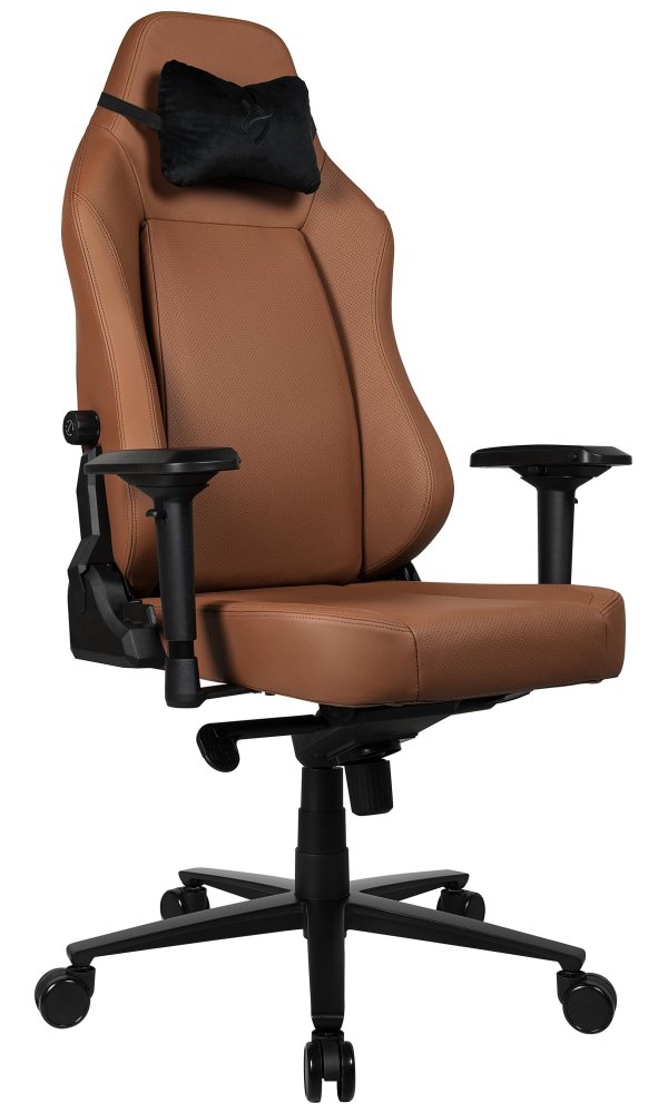 AROZZI herní židle PRIMO Full Premium Leather Brown/ 100% přírodní italská kůže/ hnědá