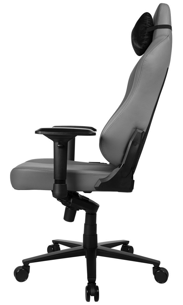 AROZZI herní židle PRIMO Full Premium Leather Anthracite/ 100% přírodní italská kůže/ světle šedá