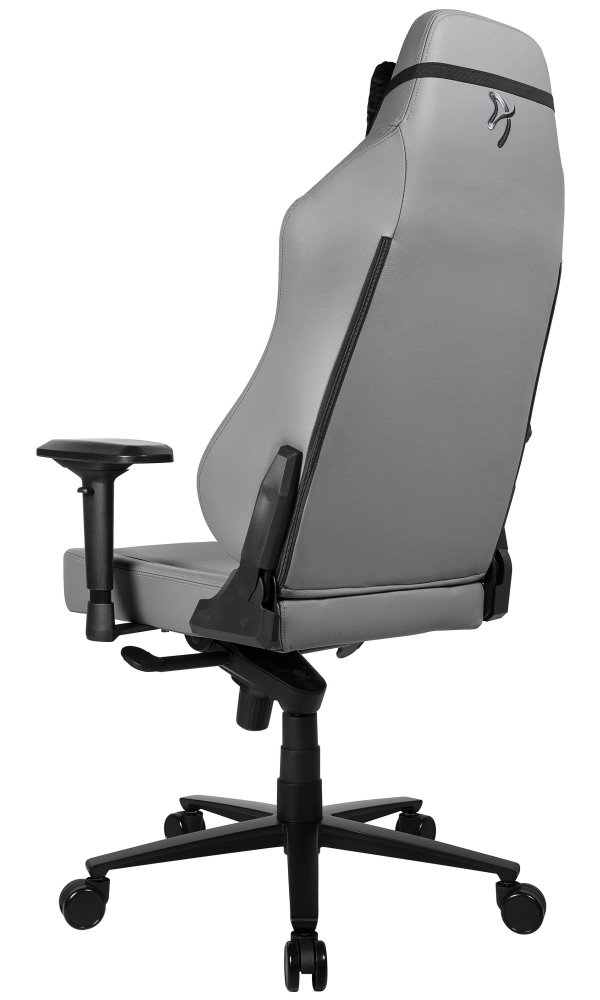 AROZZI herní židle PRIMO Full Premium Leather Anthracite/ 100% přírodní italská kůže/ světle šedá