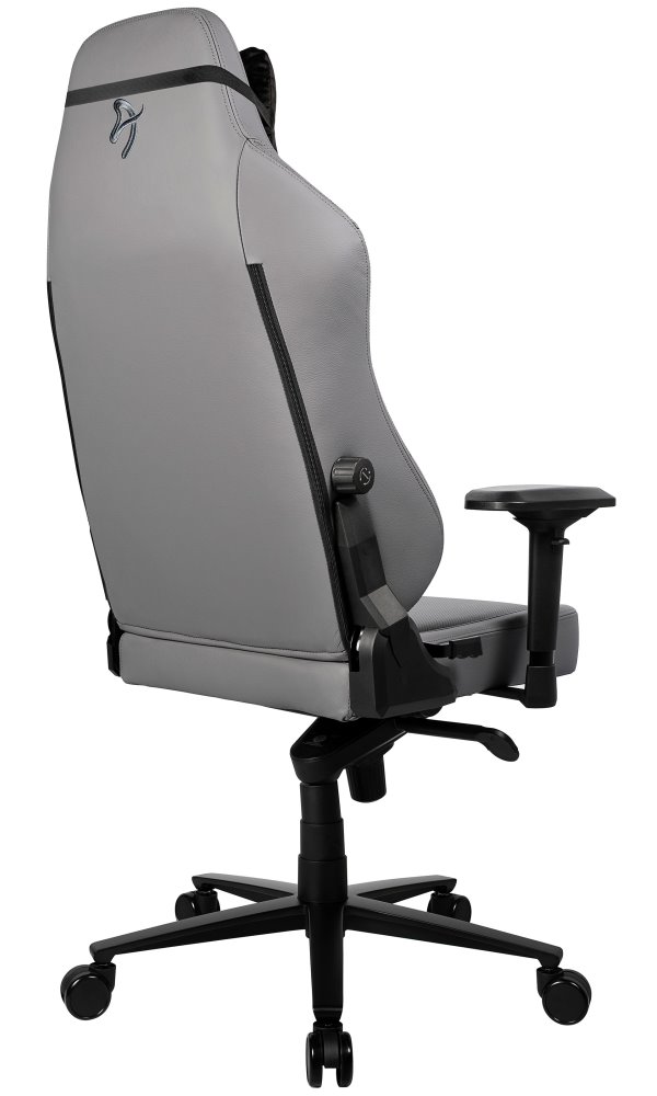 AROZZI herní židle PRIMO Full Premium Leather Anthracite/ 100% přírodní italská kůže/ světle šedá