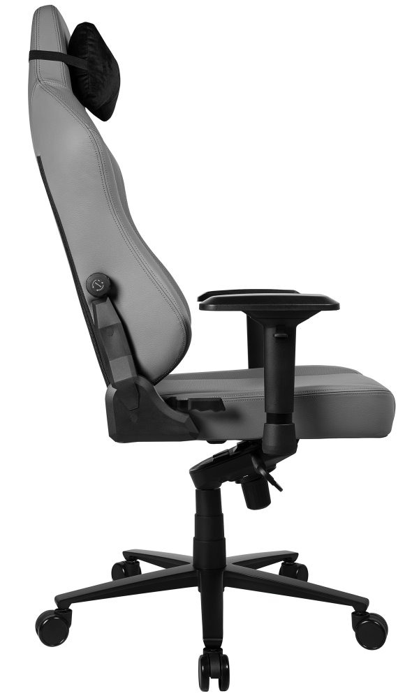 AROZZI herní židle PRIMO Full Premium Leather Anthracite/ 100% přírodní italská kůže/ světle šedá