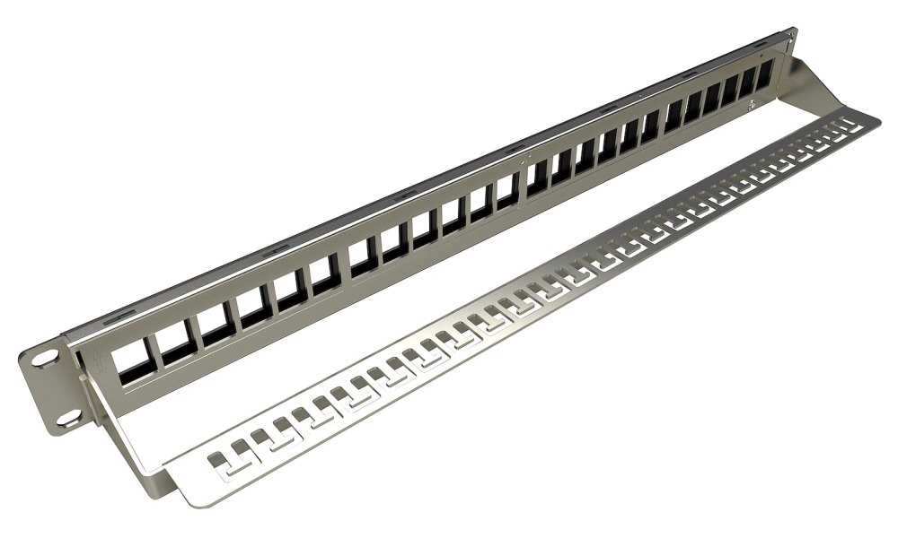 Solarix 19" Neosazený modulární patch panel 24 portů 1U SX24M-0-STP-BK-UNI-N