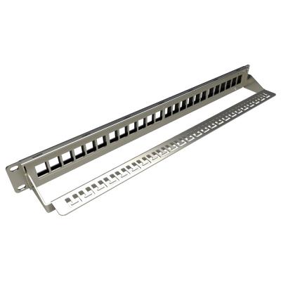 Solarix 19" Neosazený modulární patch panel 24 portů 1U SX24M-0-STP-BK-UNI-N