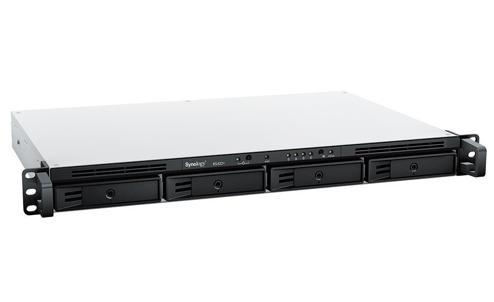 Synology RS422+   1U, 4x SATA, 2GB RAM, 1x USB 3.0, 2x GbE, 1x PCIe