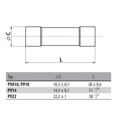 Solarmi pojistka válcová PV14 16A gG 690V 14X51