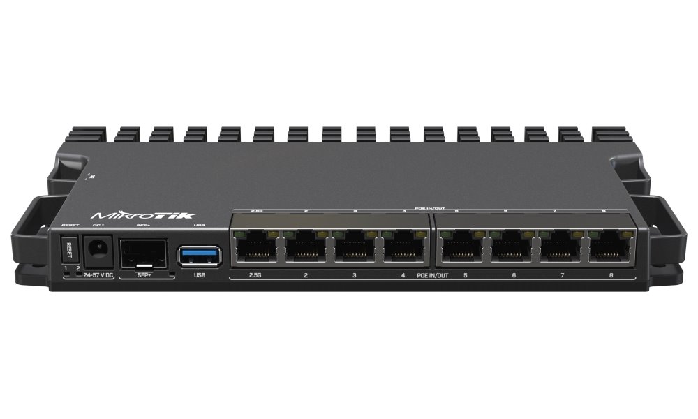 MikroTik RouterBOARD RB5009UPr+S+IN, 4x 1,4 GHz, 7x GbE PoE+, 1x 2,5 GbE PoE+, USB 3.0, SFP+, L5