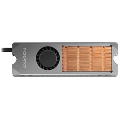 AXAGON měděný chladič s ventilátorem pro M.2 SSD / CLR-M2FAN / 2280 / výška chladiče 12mm