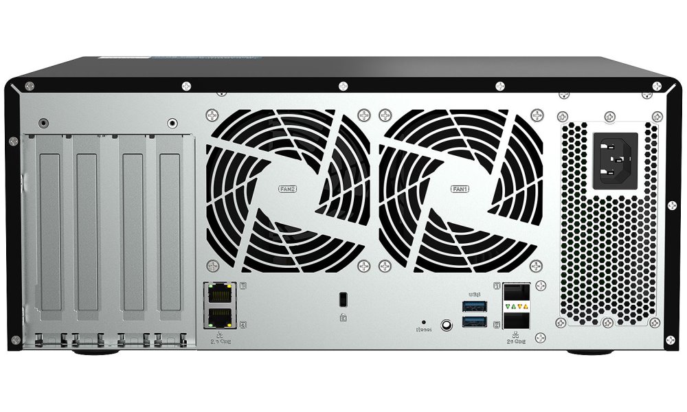 QNAP TS-h1290FX-7302P-128G   AMD EPYC, 128GB ECC RAM, 12x 2,5" U.2, 2x 2,5GbE, 2x 25GbE