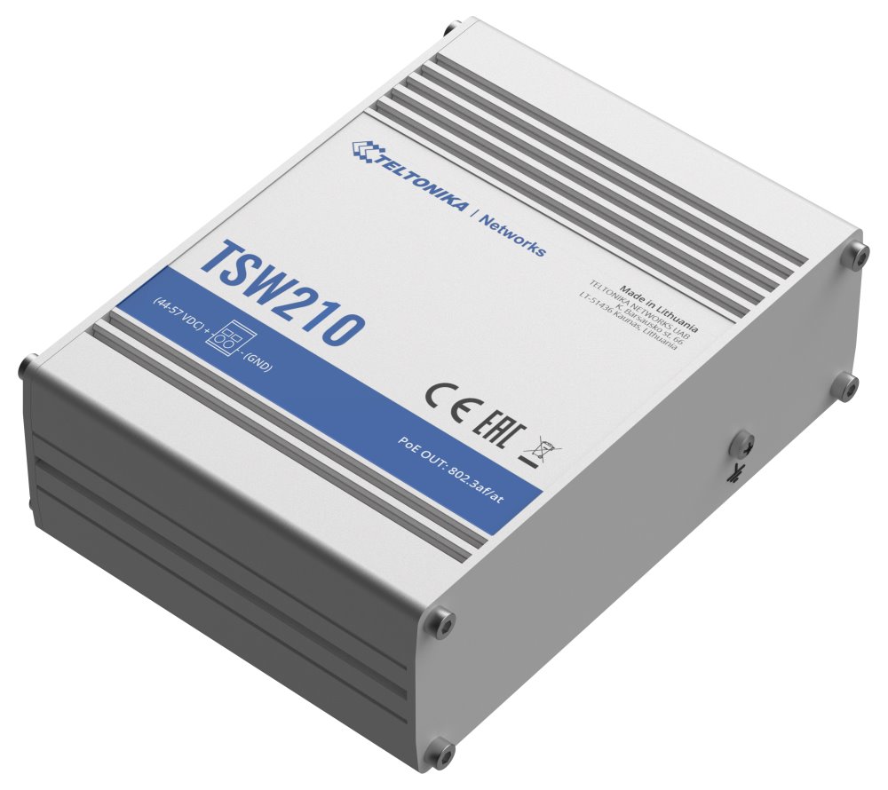 Teltonika průmyslový nemanažovaný switch TSW210 8port 10/100/1000M + 2x SFP