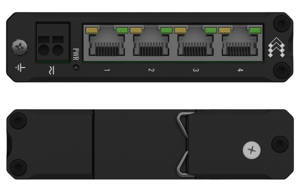 Teltonika průmyslový nemanažovaný switch na DIN lištu TSW304 4port 10/100/1000M