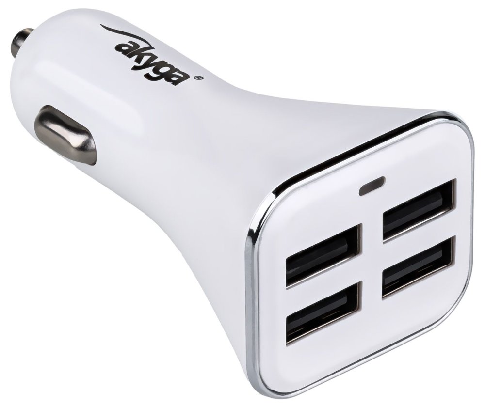 TRX Akyga AK-CH-09 4x USB nabíječka do auta 6.8A/ 34W/ bílá