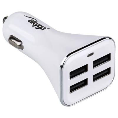 TRX Akyga AK-CH-09 4x USB nabíječka do auta 6.8A/ 34W/ bílá