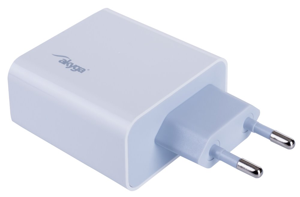 TRX Akyga AK-CH-14 USB nabíječka 220V/ 5-20V/ 45W/ USB-C + USB-A/ PD 3.0/ QC 3.0/ AFC/ FCP/ Apple 2.4A/ PPS/ bílá