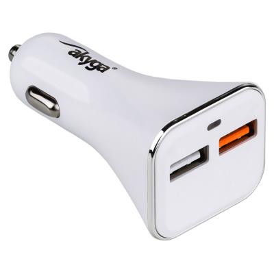 TRX Akyga AK-CH-08 2x USB nabíječka do auta 3A/ 15W/ Quick Charge 3.0/ bílá