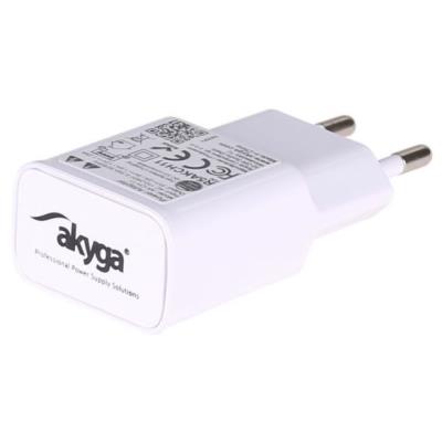 TRX Akyga AK-CH-11 USB nabíječka 220V/ 5V/ 2A/ 10W/ Quick Charge 3.0/ bílá
