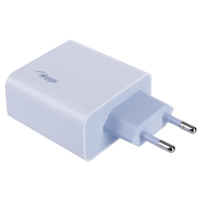 TRX Akyga AK-CH-14 USB nabíječka 220V/ 5-20V/ 45W/ USB-C + USB-A/ PD 3.0/ QC 3.0/ AFC/ FCP/ Apple 2.4A/ PPS/ bílá