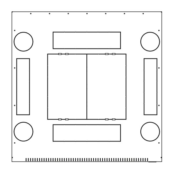 Triton 19" rozvaděč stojanový 42U/800x800, typ RT, nosnost 1200kg, perforované dveře, RAL7035, šedý