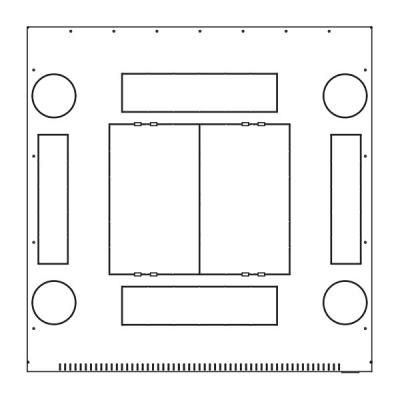 Triton 19" rozvaděč stojanový 42U/800x800, typ RT, nosnost 1200kg, perforované dveře, RAL7035, šedý