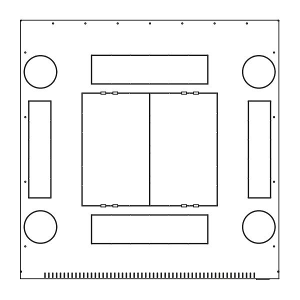 Triton 19" rozvaděč stojanový 42U/800x1000, typ RT, nosnost 1200kg, skleněné dveře, RAL7035, šedý