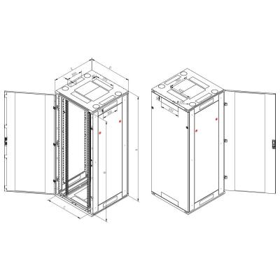 Triton 19" rozvaděč stojanový 42U/600x900, typ RT, nosnost 1200kg, skleněné dveře, RAL7035, šedý