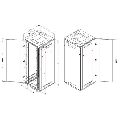 Triton 19" rozvaděč stojanový 42U/600x600, typ RT, nosnost 1200kg, skleněné dveře, RAL7035, šedý