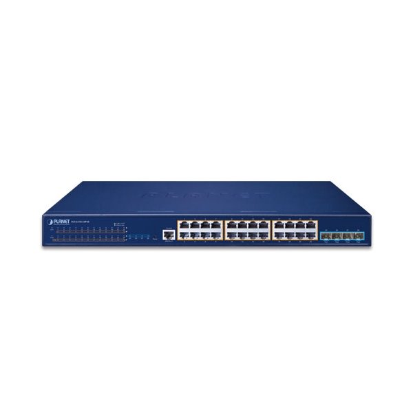 Planet SGS-6310-24P4X L3 switch, 24x1Gb, 4x10Gb SFP+, 24x PoE 802.3at 370W, HW/IP stack, VSF/Cluster