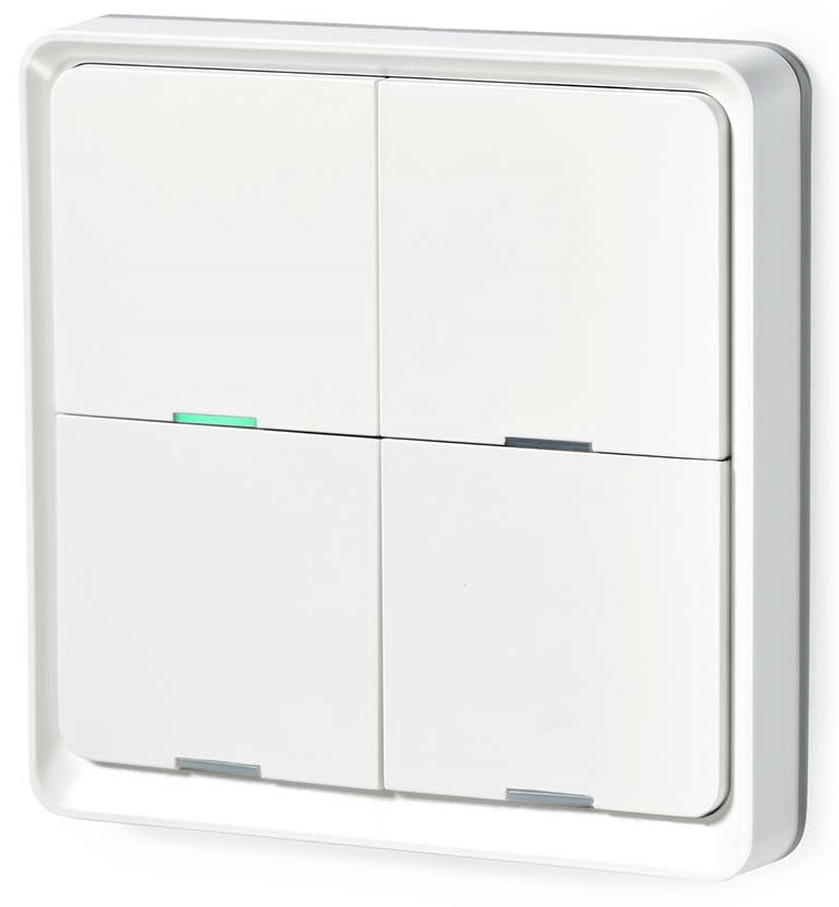 NEDIS chytrý nástěnný vypínač/ Zigbee 3.0/ nástěnný držák/ čtyři tlačítka/ bílý