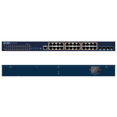 Planet SGS-6310-24P4X L3 switch, 24x1Gb, 4x10Gb SFP+, 24x PoE 802.3at 370W, HW/IP stack, VSF/Cluster