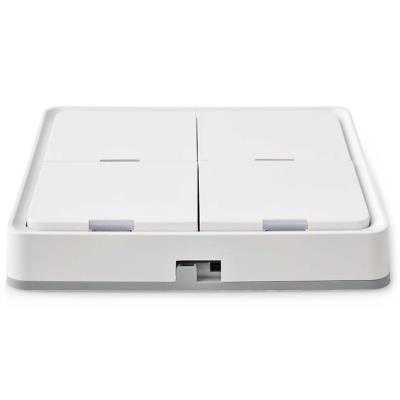 NEDIS chytrý nástěnný vypínač/ Zigbee 3.0/ nástěnný držák/ čtyři tlačítka/ bílý