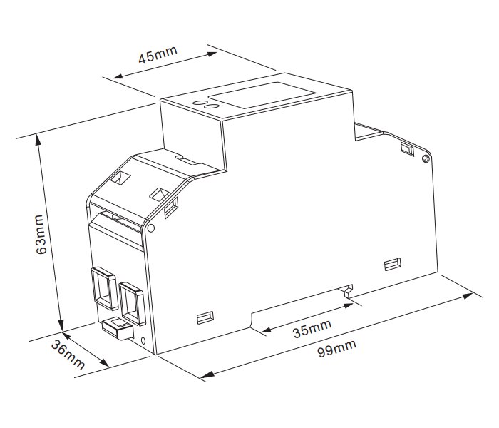 Eastron SDM230 Modbus elektroměr, jednofázový