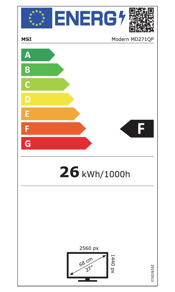 MSI Modern MD271QP/ 27"/ 2560x1440/ IPS/ 5ms/ 250cd/m2/ 1000:1/ HDMI/ DP/ USB-C/ černý
