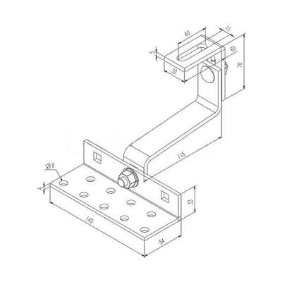 Solarmi nastavitelný střešní hák pro uchycení sol. panelu