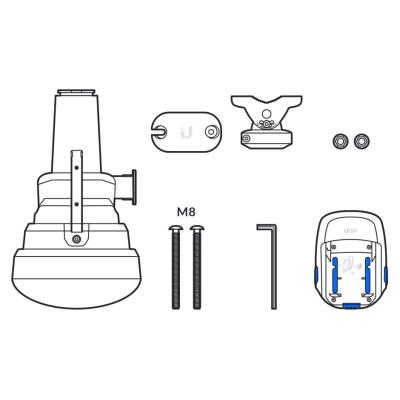 Ubiquiti UISP Horn - horn anténa, 5-6 GHz, zisk 19,5 dBi, úhel 30°, pro airFiber 5XHD, Rocket LTU, Rocket 5AC Prism